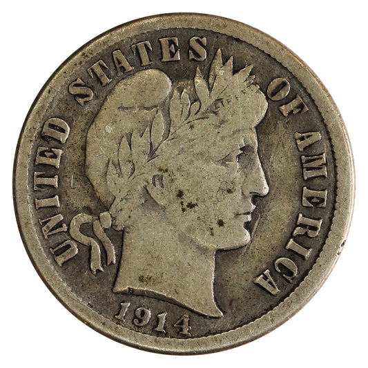 1914 S USA Dime VG-F (VG10)