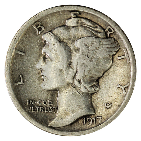 1917 D USA Dime Fine (F12)