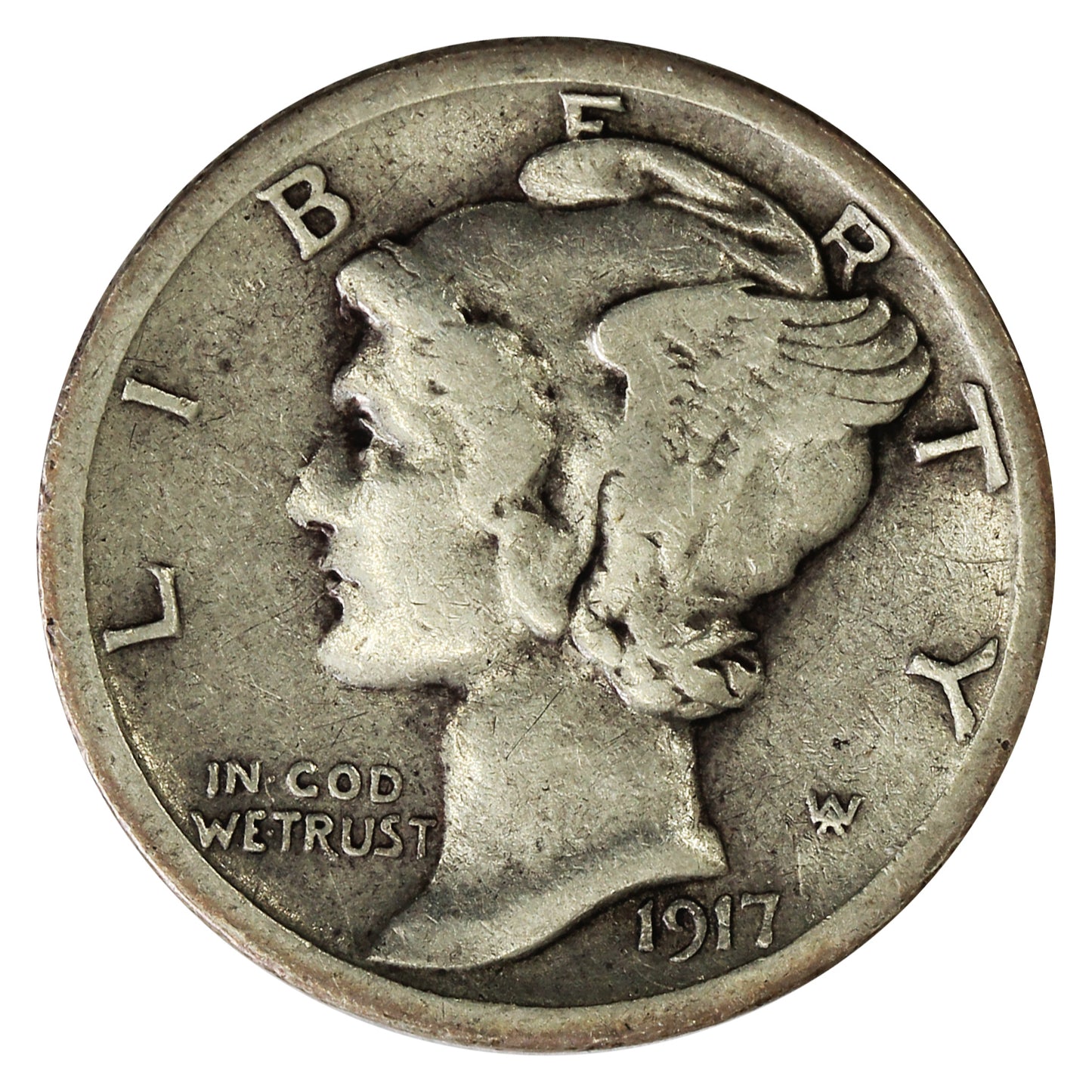 1917 S USA Dime Fine (F12)