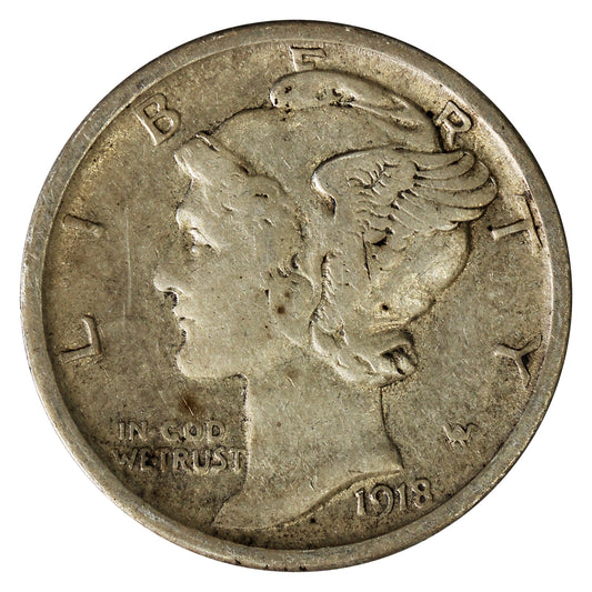 1918 S USA Dime Very Fine (VF20)