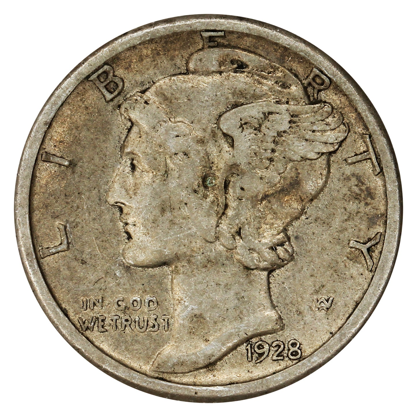 1928 S USA Dime Very Fine (VF20)