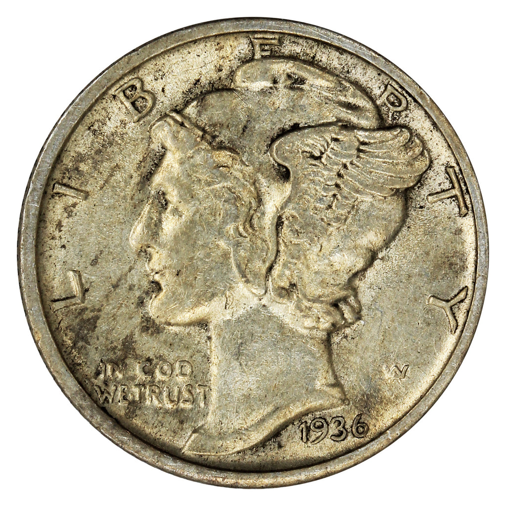 1936 D USA Dime EF-AU (EF45)