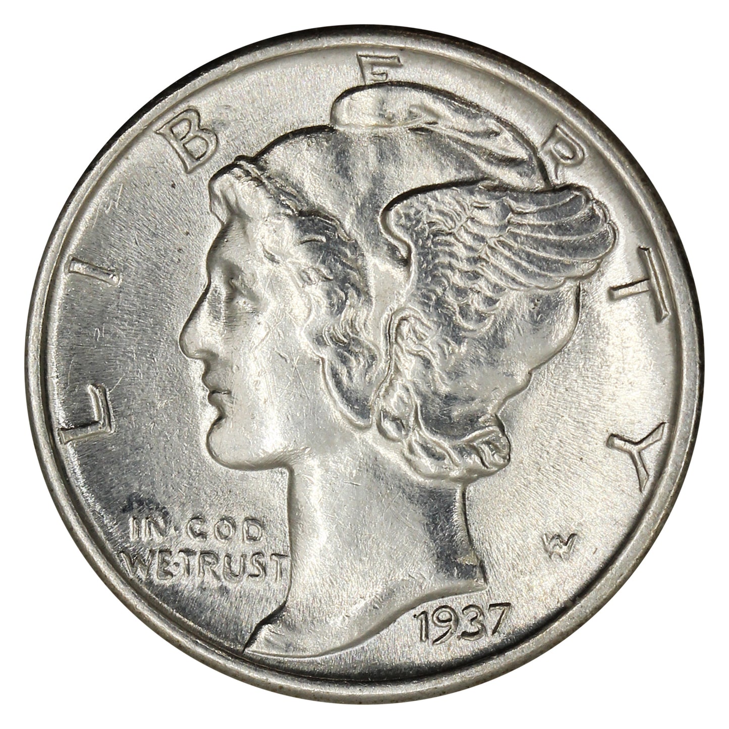 1937 USA Dime UNC+ (MS62)