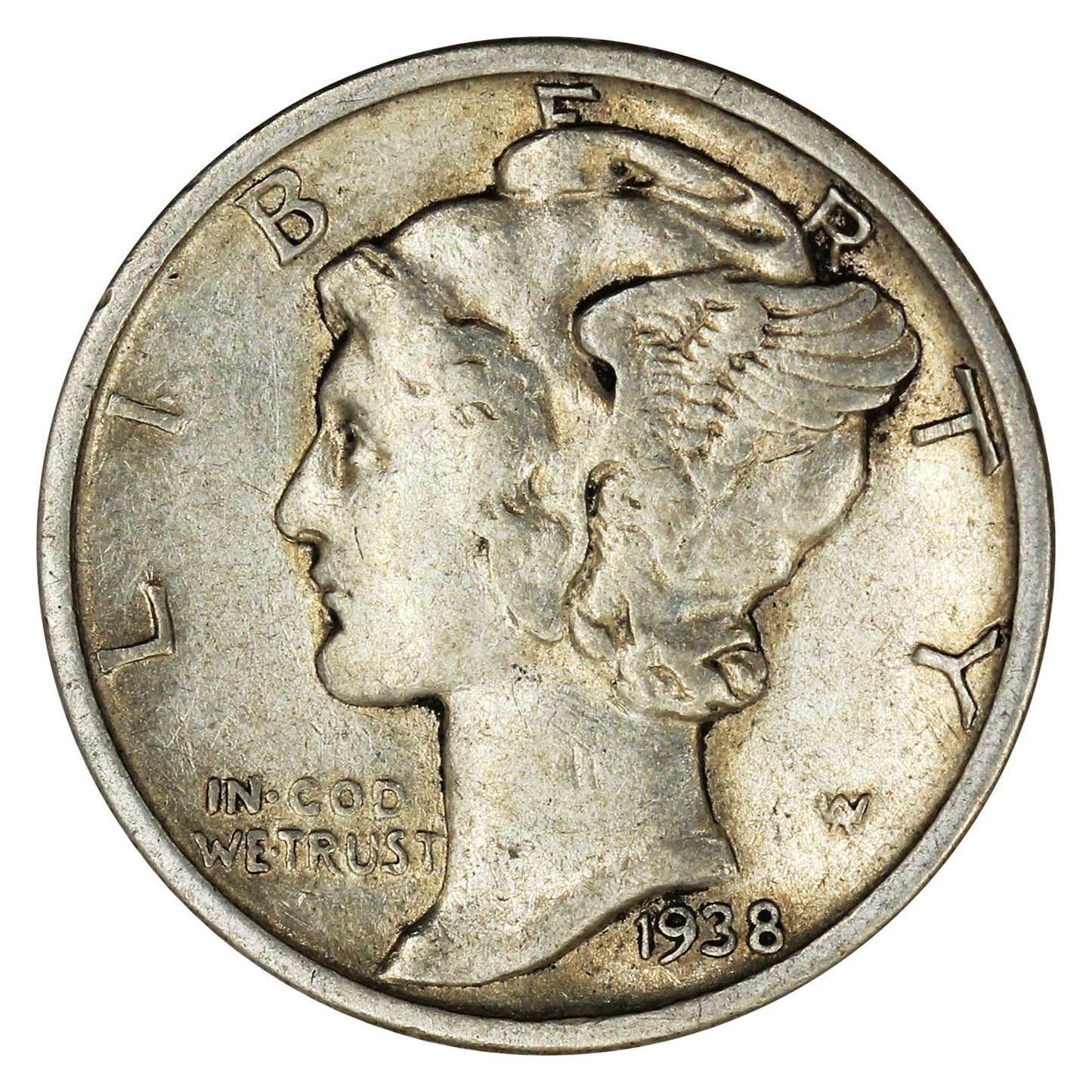 1938 D USA Dime F-VF (F15)