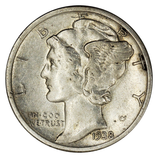 1938 S USA Dime Very Fine (VF20)
