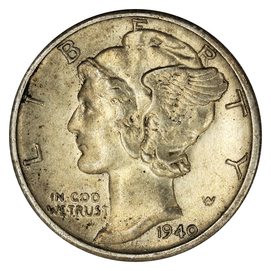 1940 D USA Dime Almost Uncirculated (AU50)