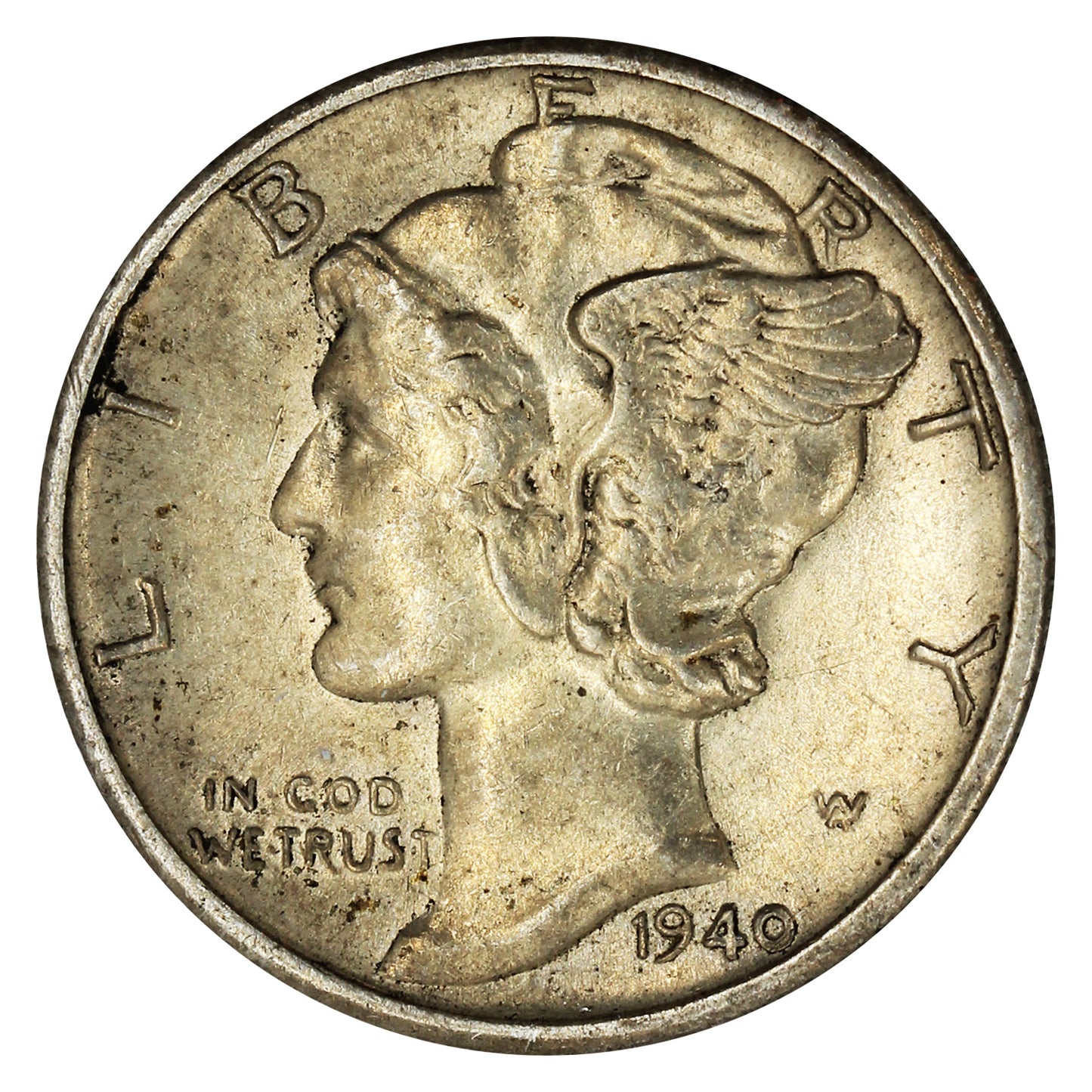 1940 D USA Dime Almost Uncirculated (AU50)