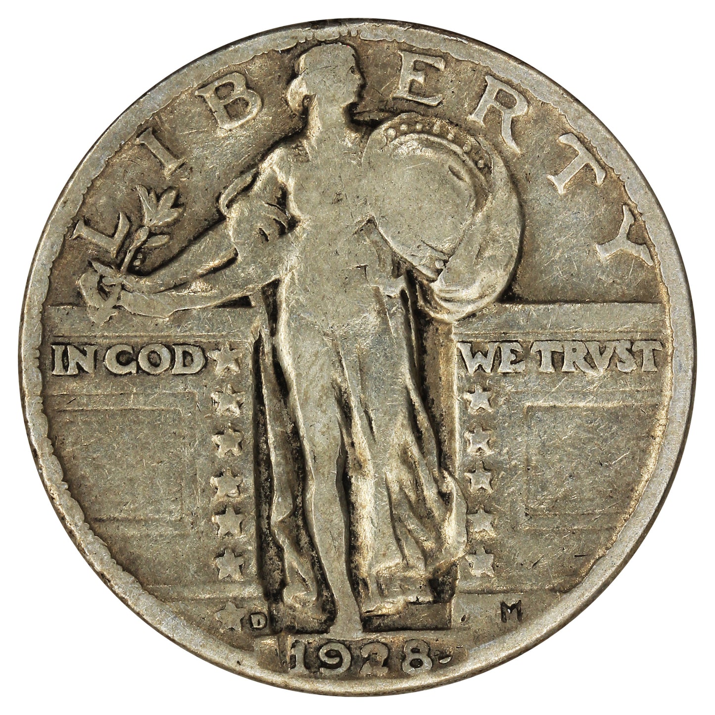 1928 D USA Quarter F-VF (F15)