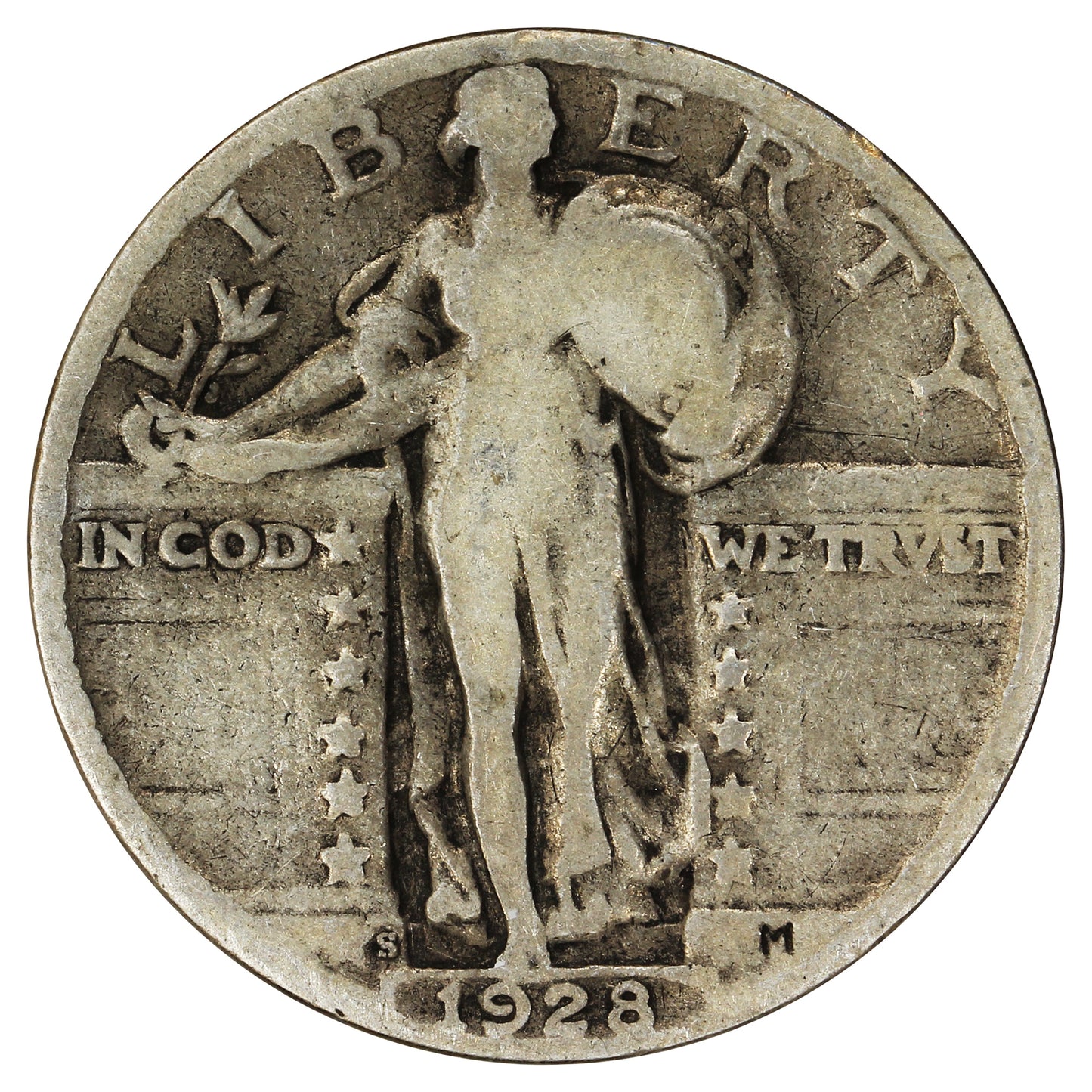 1928 S USA Quarter G-VG (G6)