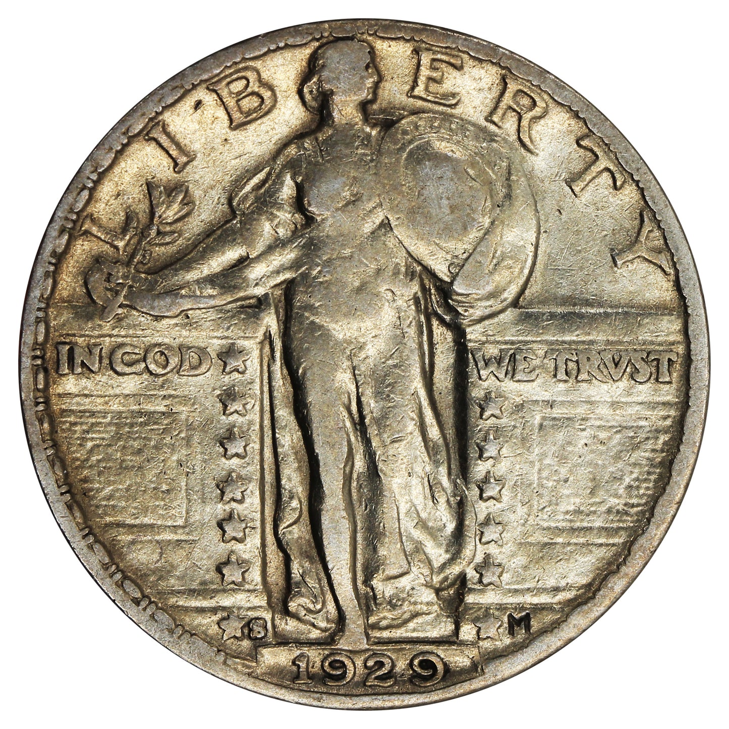 1929 S USA Quarter F-VF (F15)