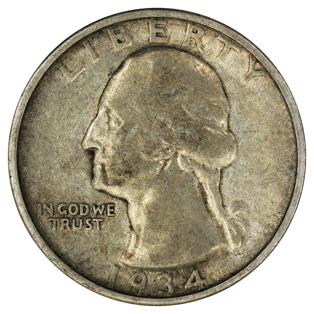 1934 Heavy Motto USA Quarter Very Fine (VF20)