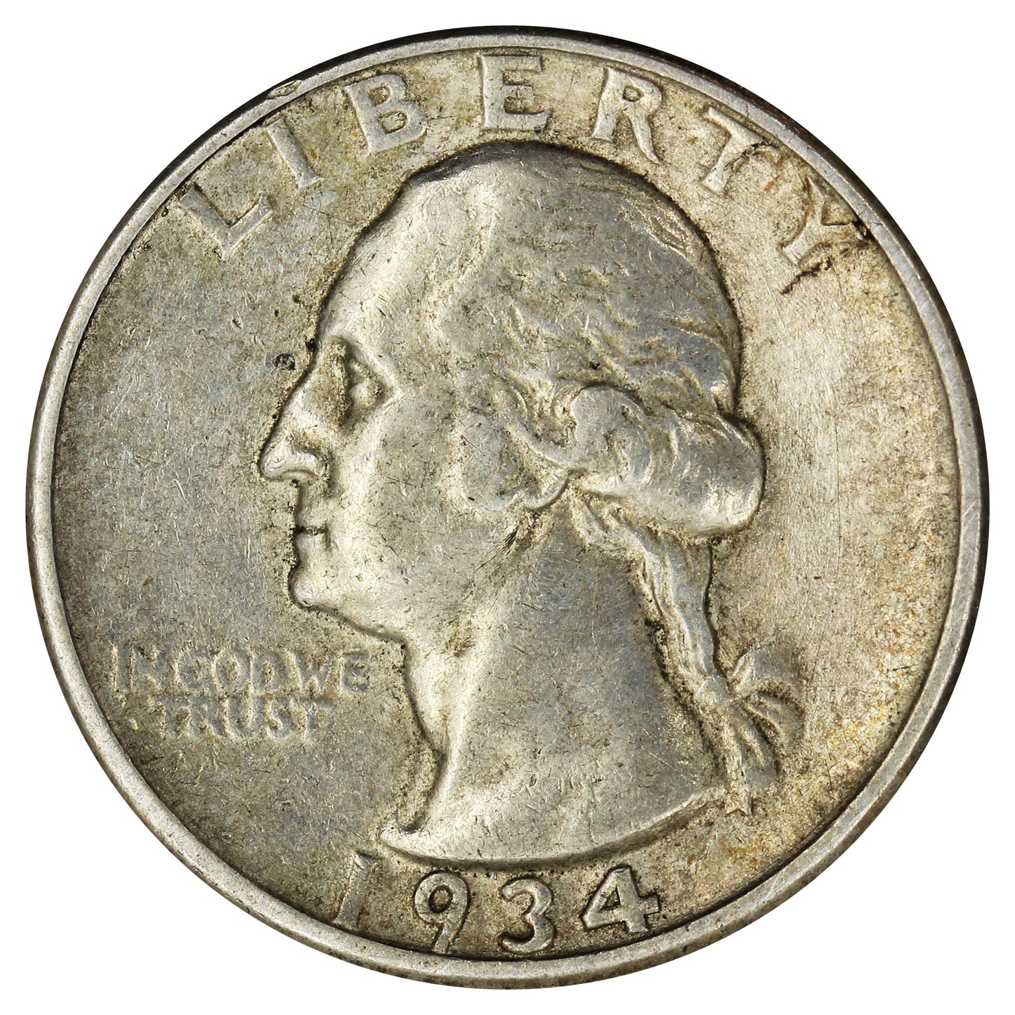 1934 Light Motto USA Quarter Extra Fine (EF40)