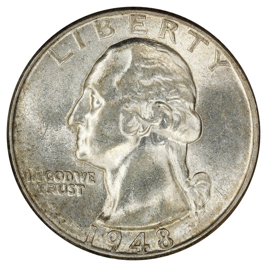 1948 D USA Quarter UNC+ (MS62)