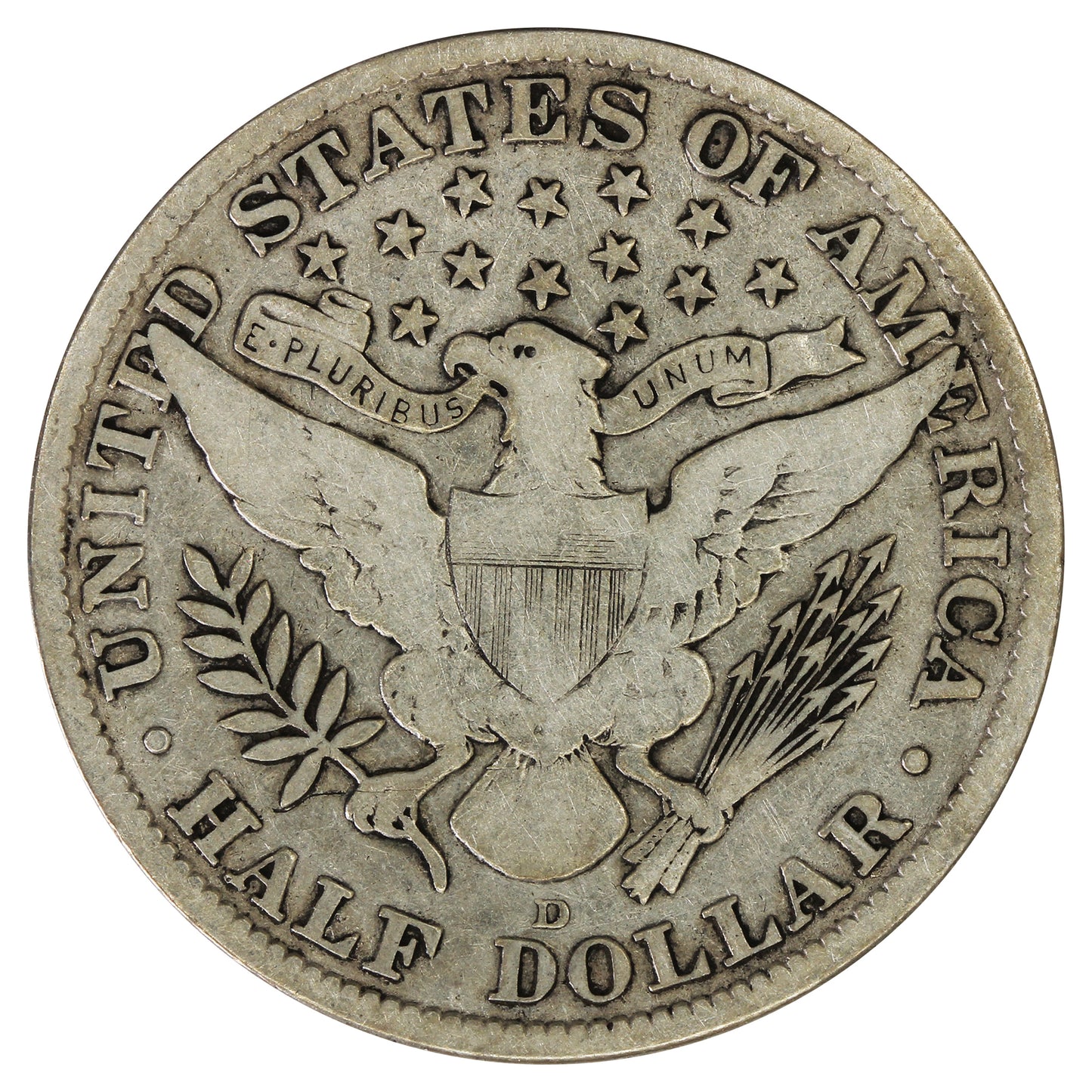 1915 D USA Half Dollar Fine (F12) $