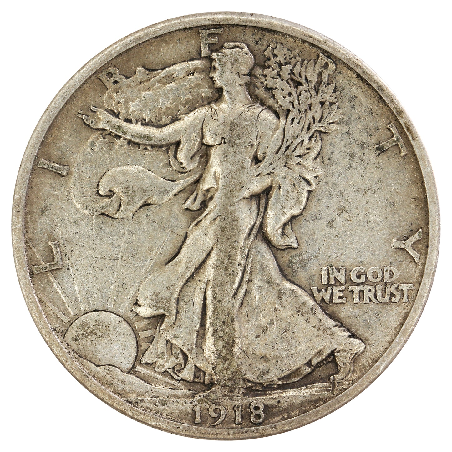1918 S USA Half Dollar Very Fine (VF20) $