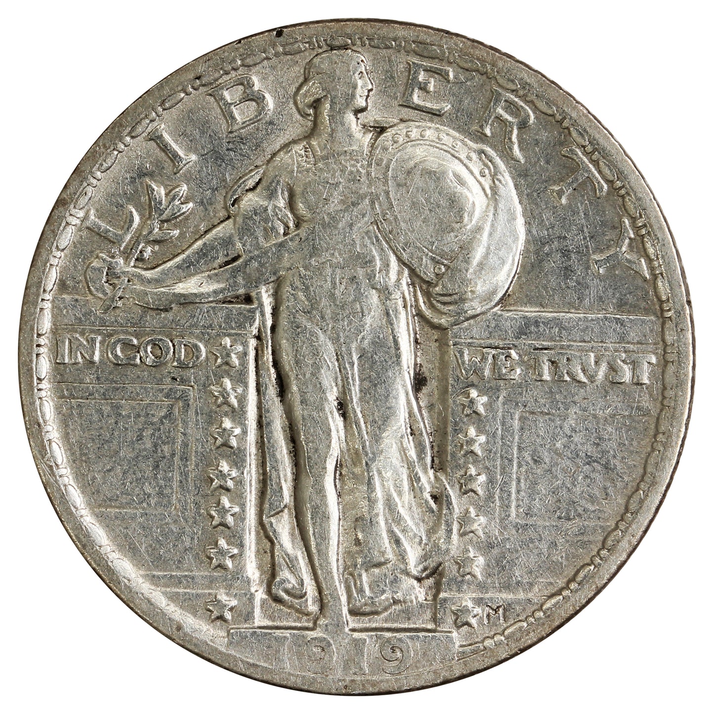 1919 USA Quarter EF-AU (EF45) $