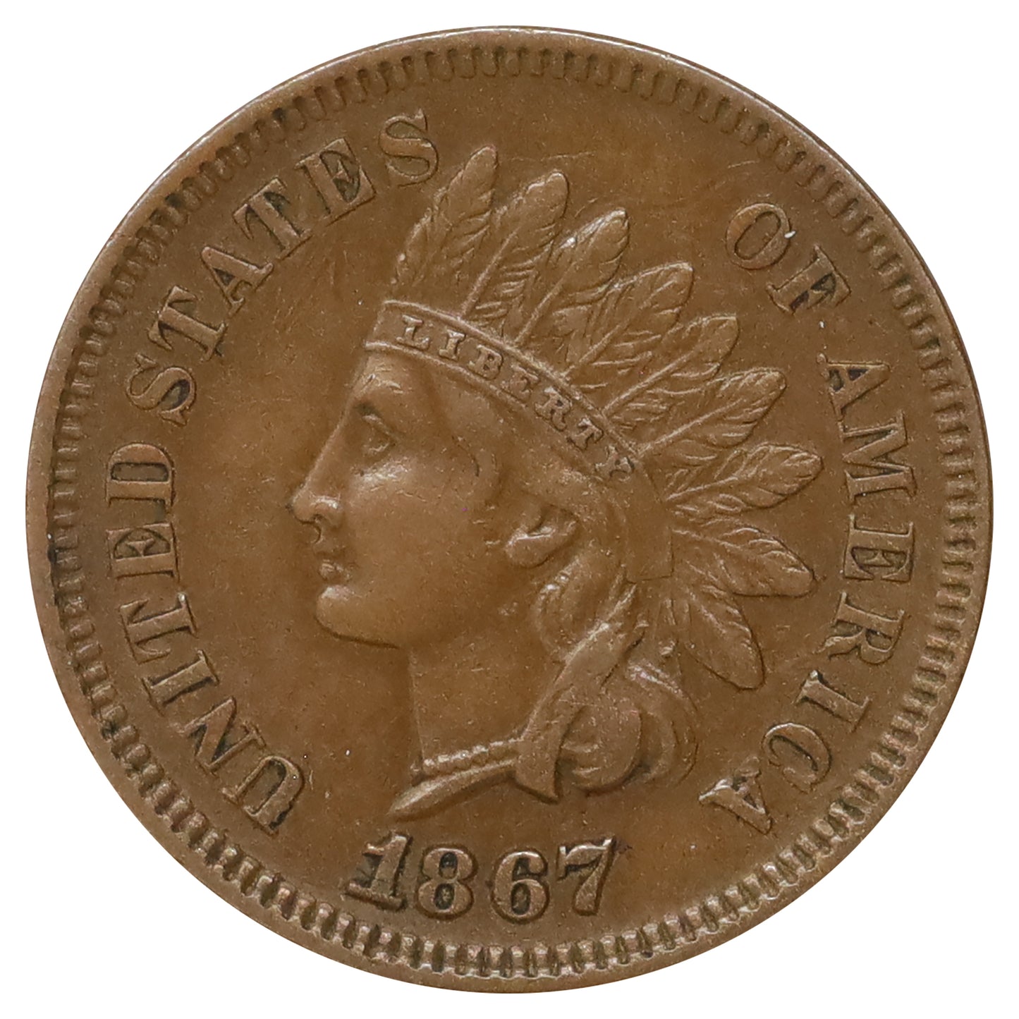 1867 USA Cent Extra Fine (EF40) $