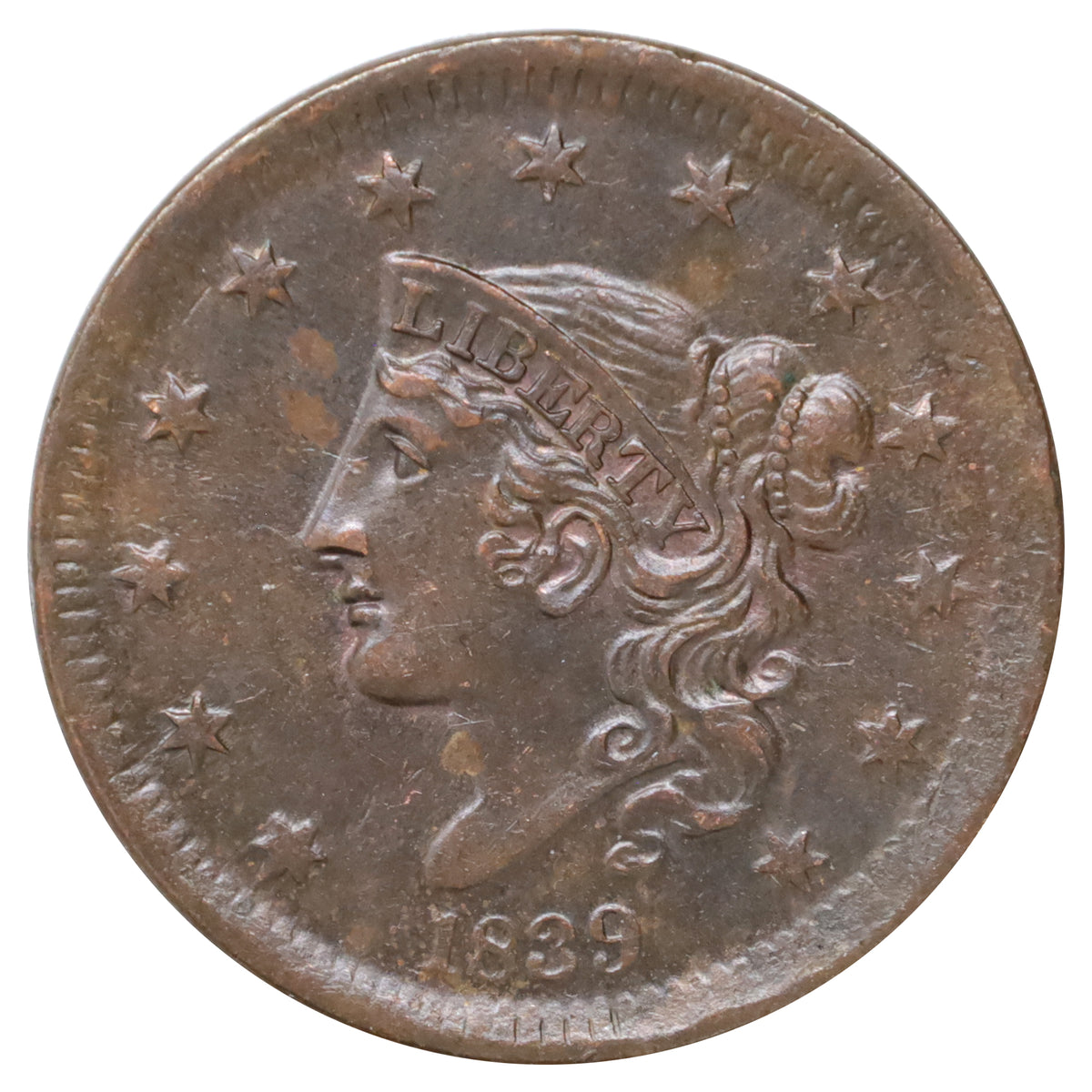 1839 Head of 1838 USA Cent Almost Uncirculated (AU50) $