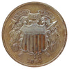 1864 Large Motto Partial Wire Edge USA 2 Cents UNC+ (MS62) $