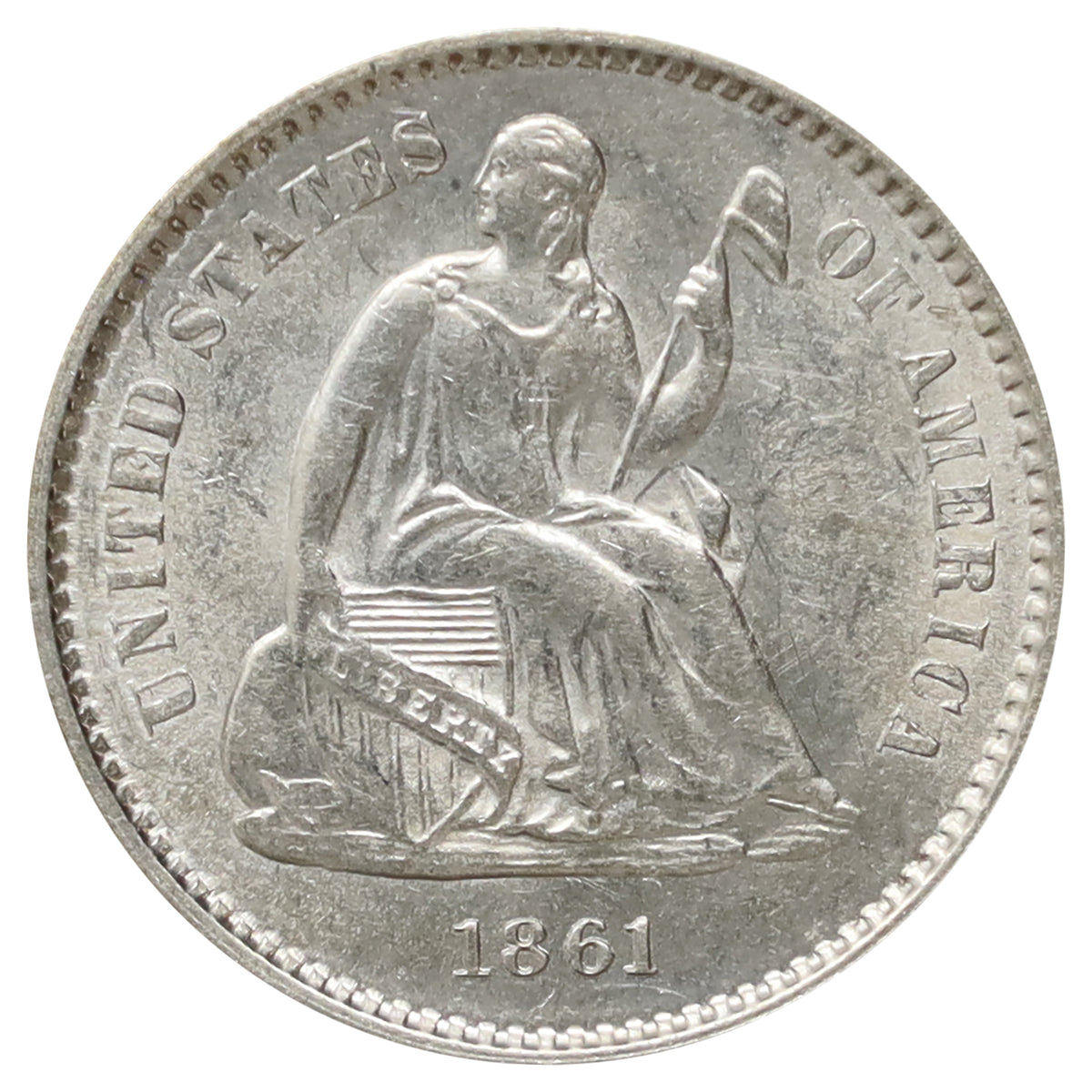 1861 USA Half Dime UNC+ (MS62) $