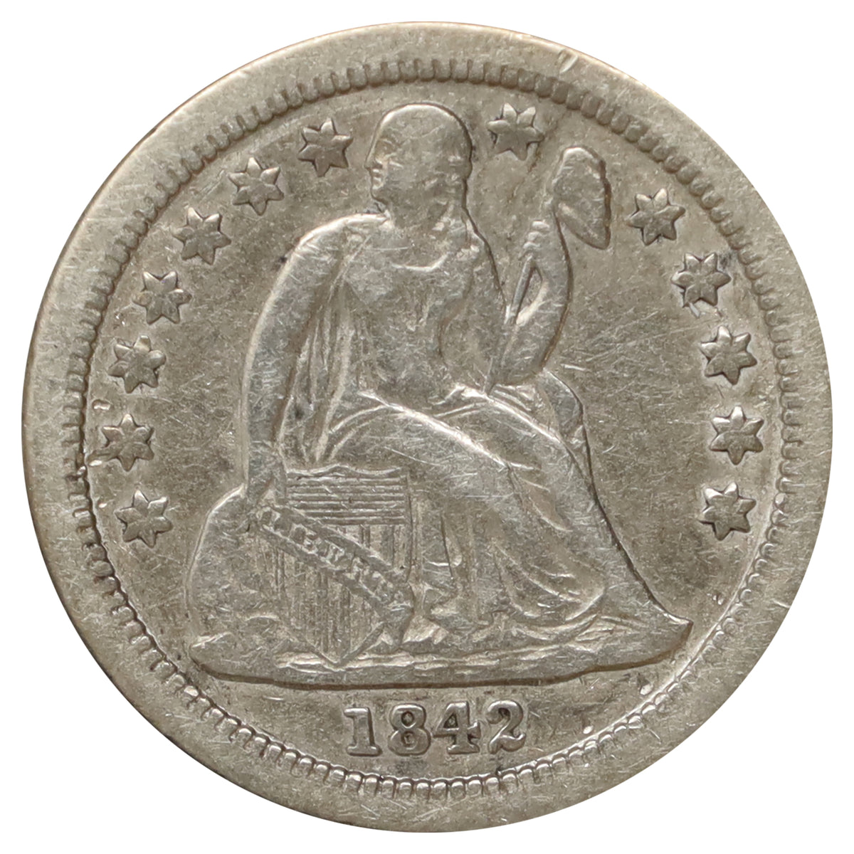 1842 O USA Dime Extra Fine (EF40) $