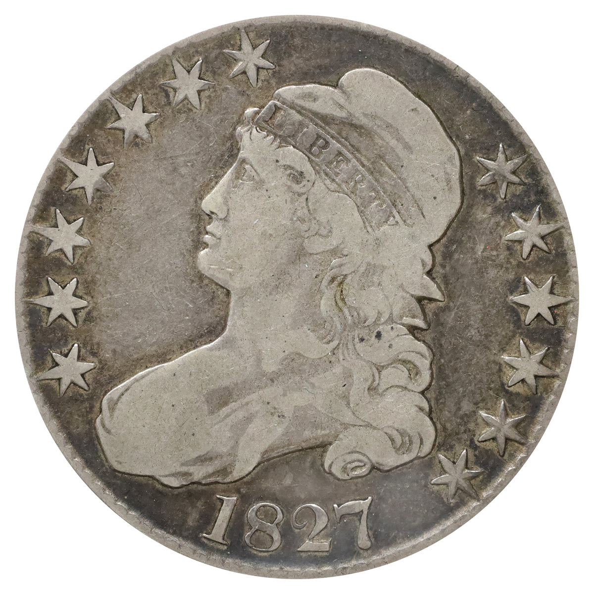 1827 Square Base 2 USA Half Dollar Very Fine (VF20) $