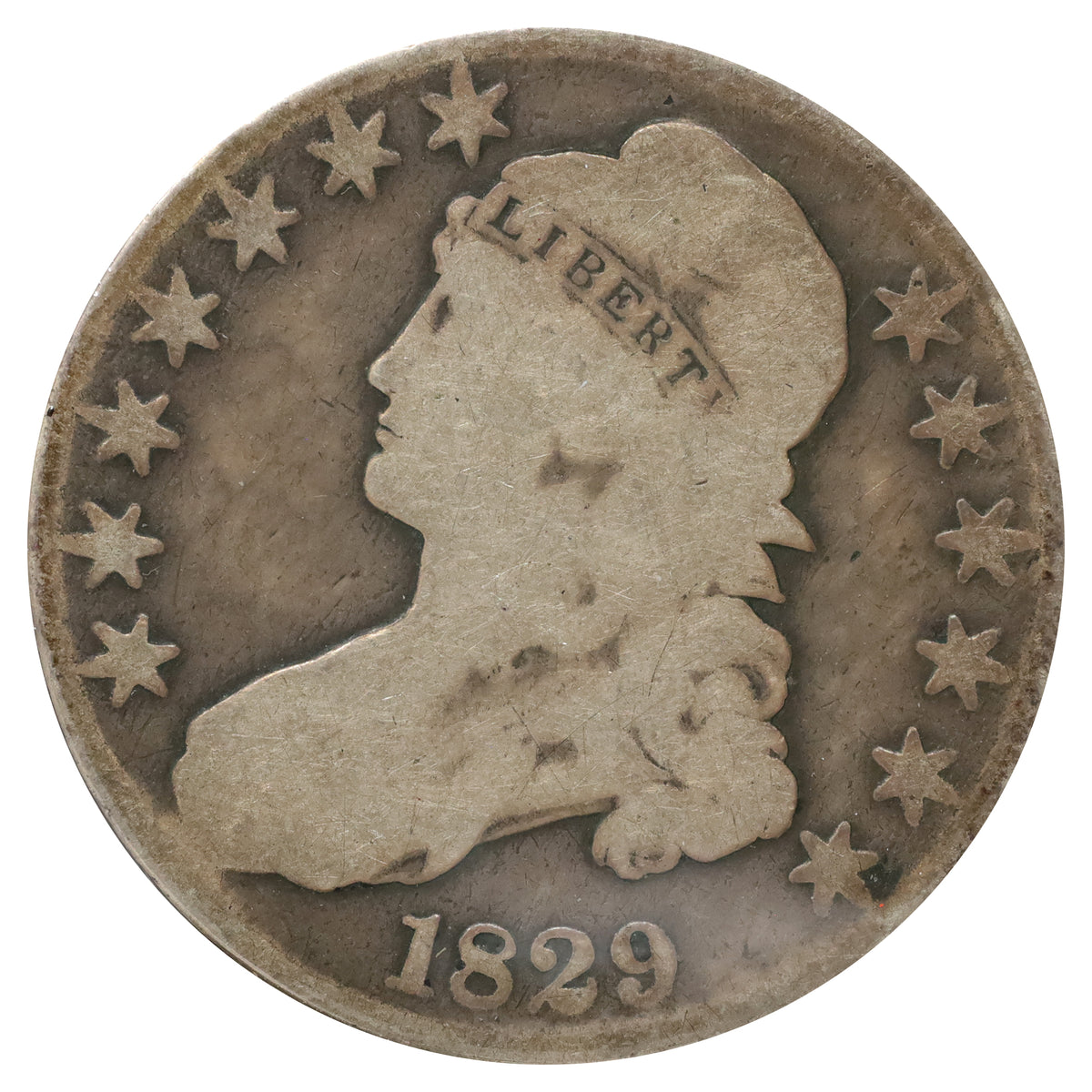 1829 Large Letters USA Half Dollar G-VG (G6) $