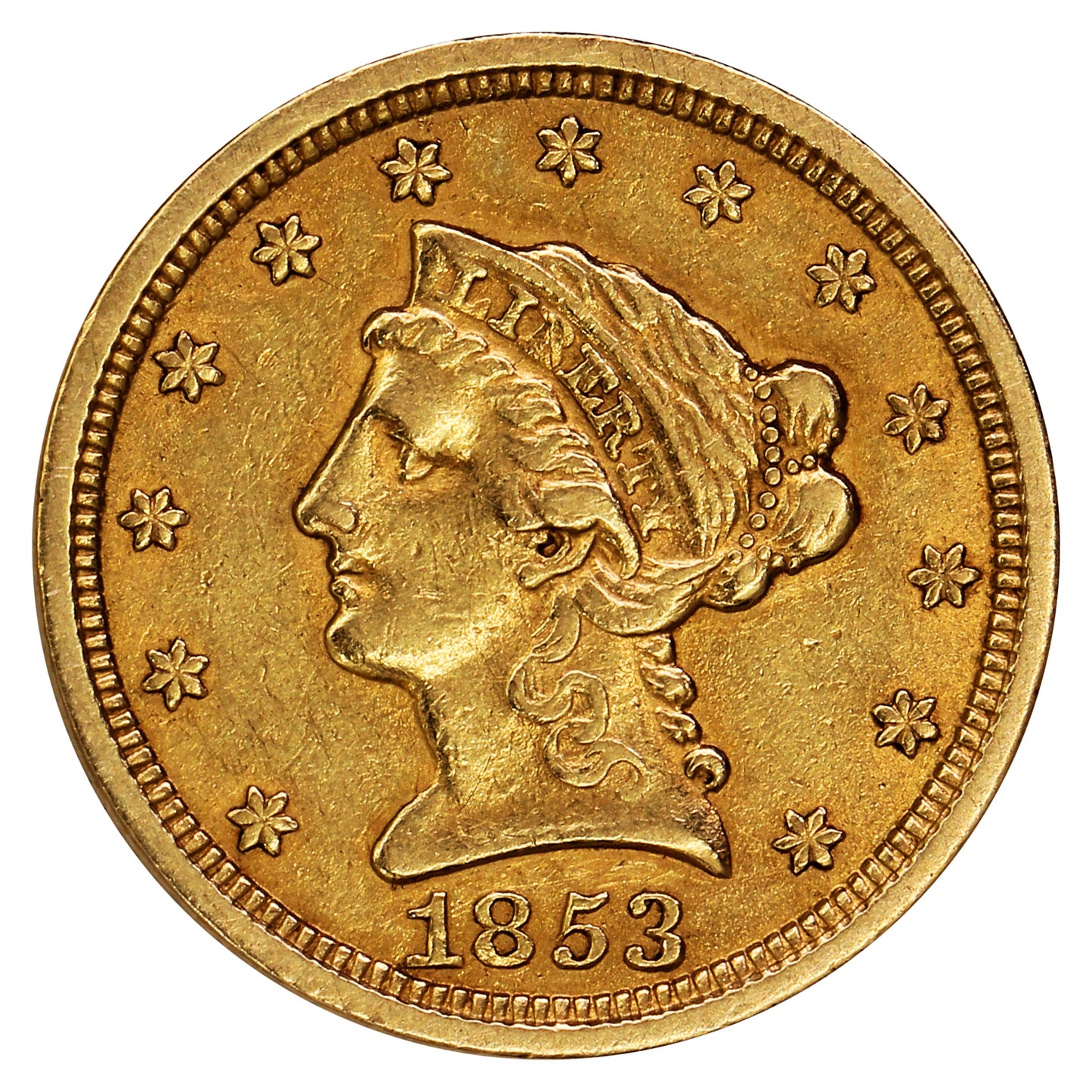 1853 USA $2.50 Gold Quarter Eagle VF-EF (VF30)