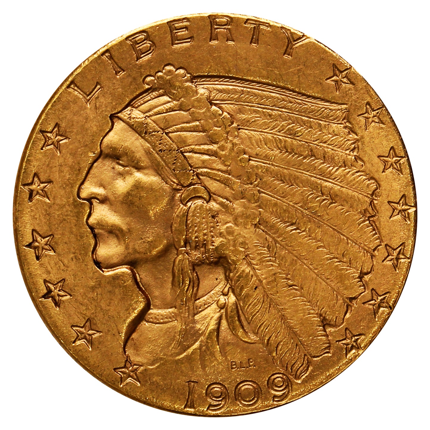 1909 USA $2.50 Gold Quarter Eagle AU-UNC (AU55)