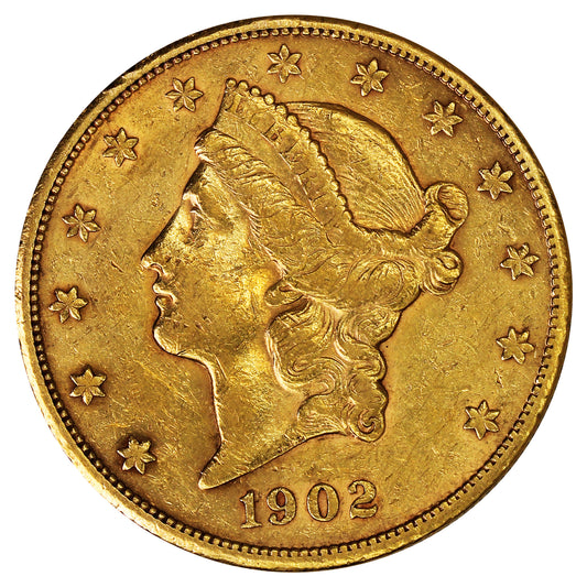 1902 S USA $20 Gold Double Eagle EF-AU (EF45)
