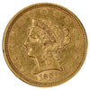1861 USA $2.50 Gold Quarter Eagle Almost Uncirculated (AU50)