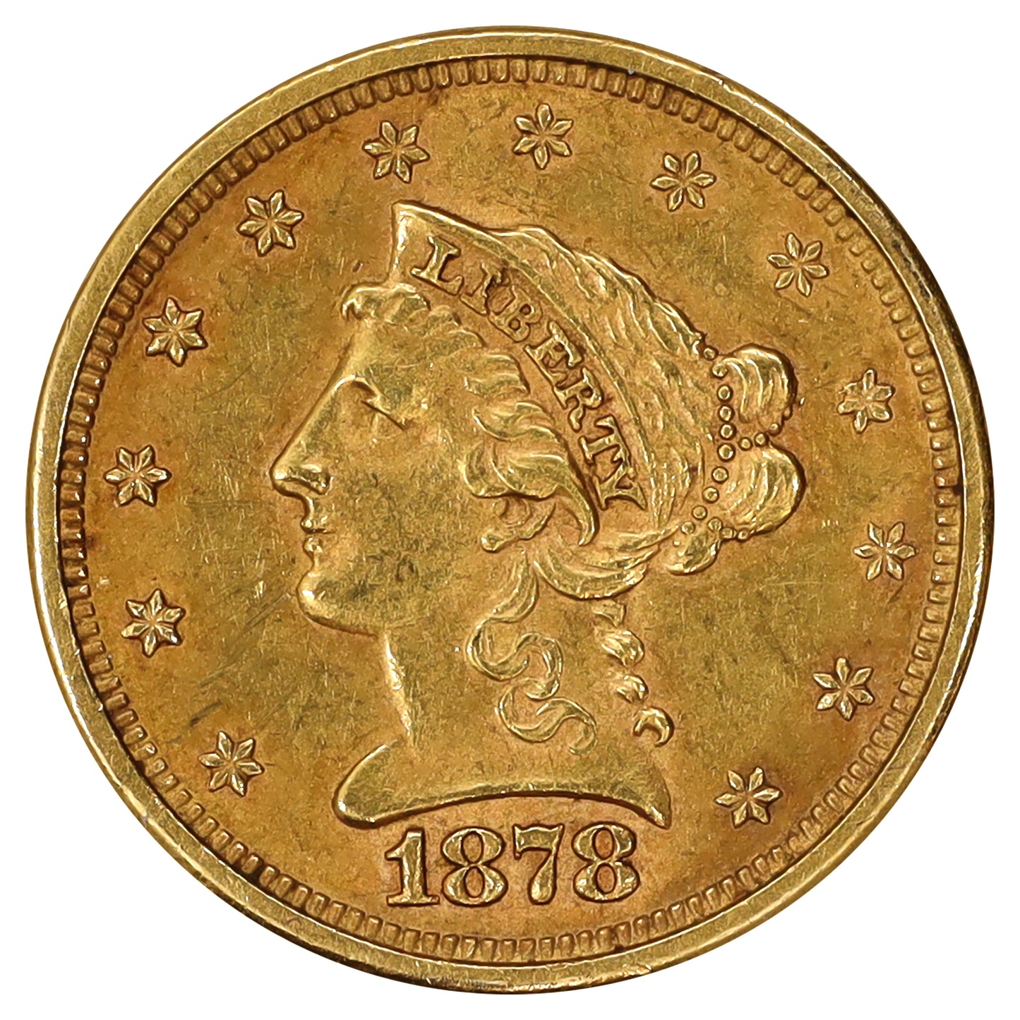 1878 S USA $2.50 Gold Quarter Eagle AU-UNC (AU55)