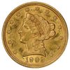 1902 USA $2.50 Gold Quarter Eagle Brilliant Uncirculated (MS63)