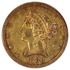 1886 S USA $5.00 Gold Half Eagle Extra Fine (EF40)