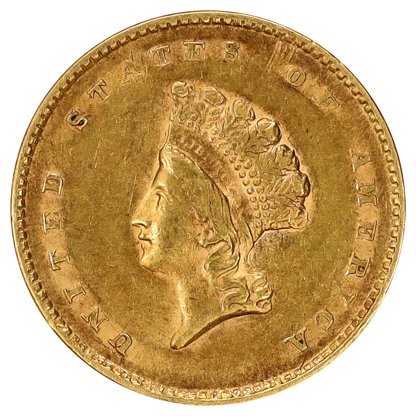 1855 USA Gold Dollar EF-AU (EF45)