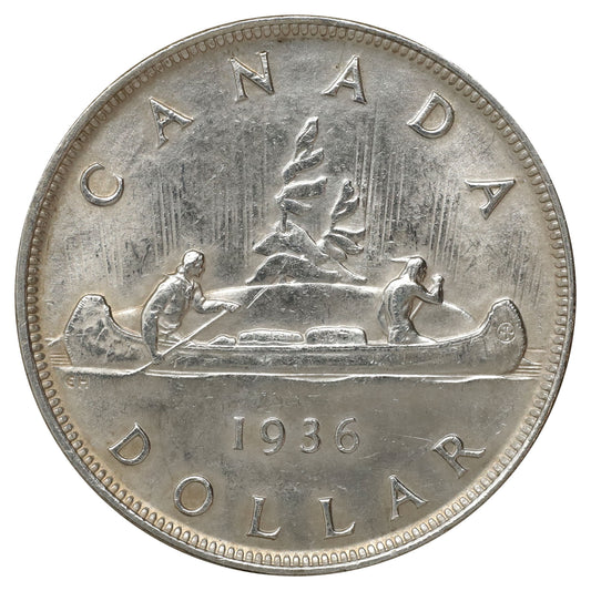 1936 Canada Dollar Brilliant Uncirculated (MS63) Scratched, Cleaned, or Impaired