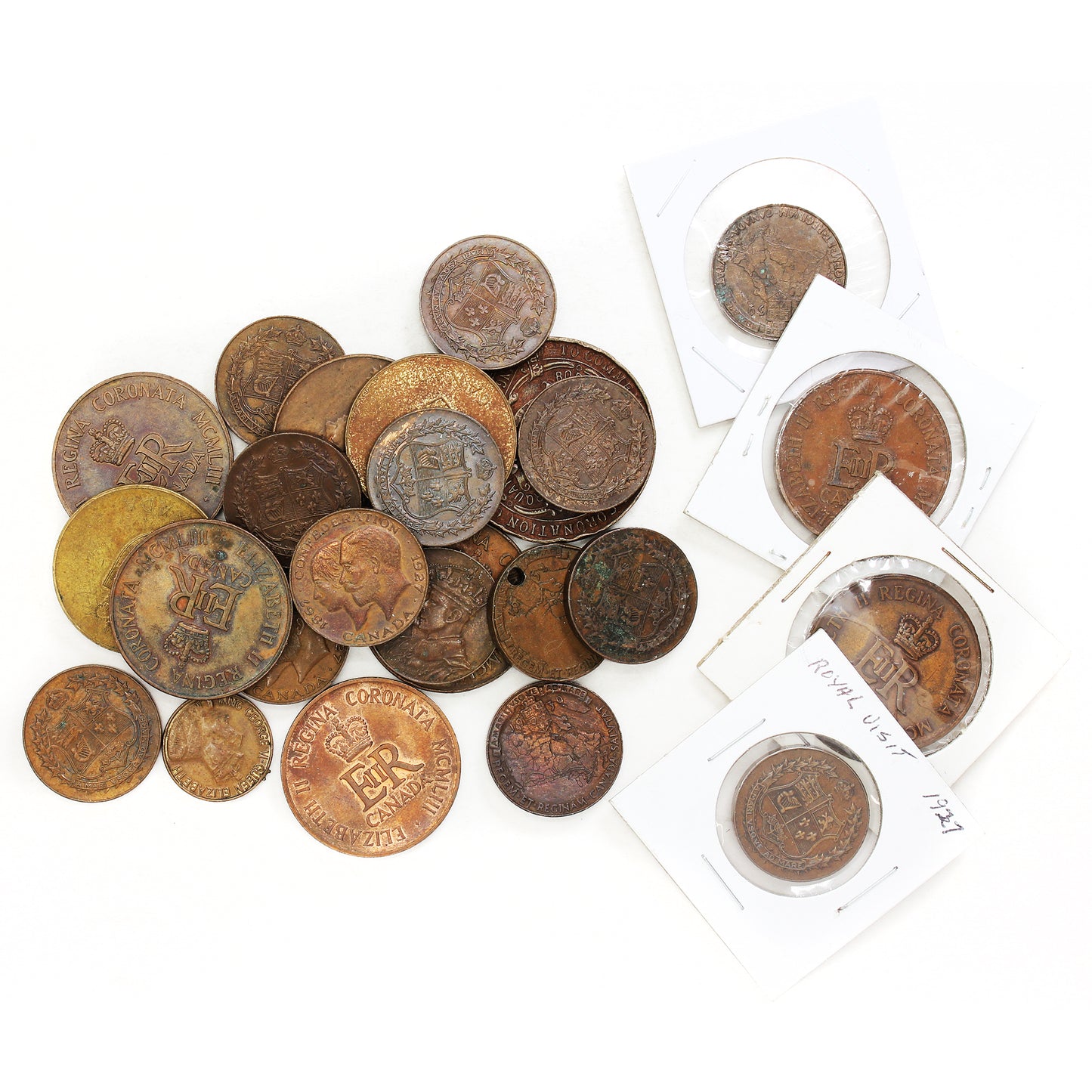 25x Royalty Tokens, mostly dated 1927, 1939, & 1953, (cleaned, scratched or impaired)