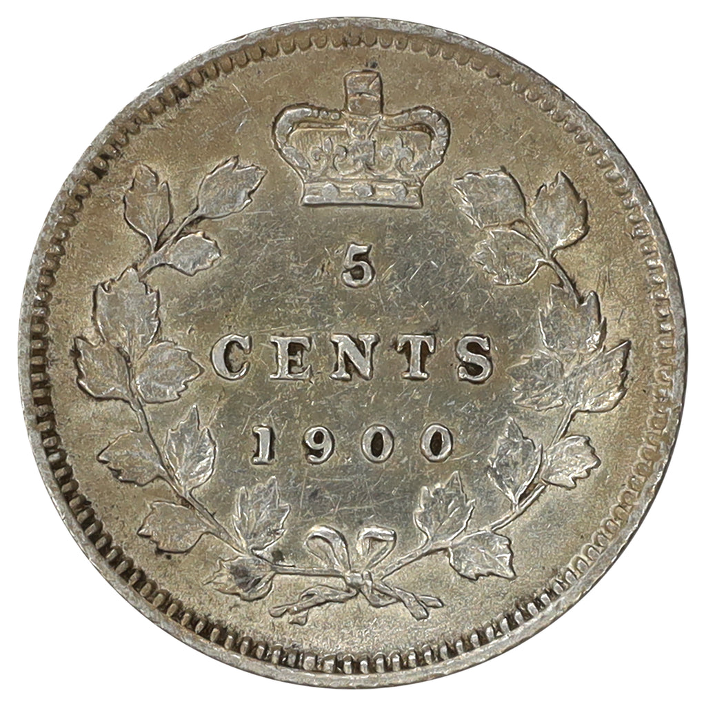 1900 Oval 0's Canada 5-cents EF-AU (EF45) Nick