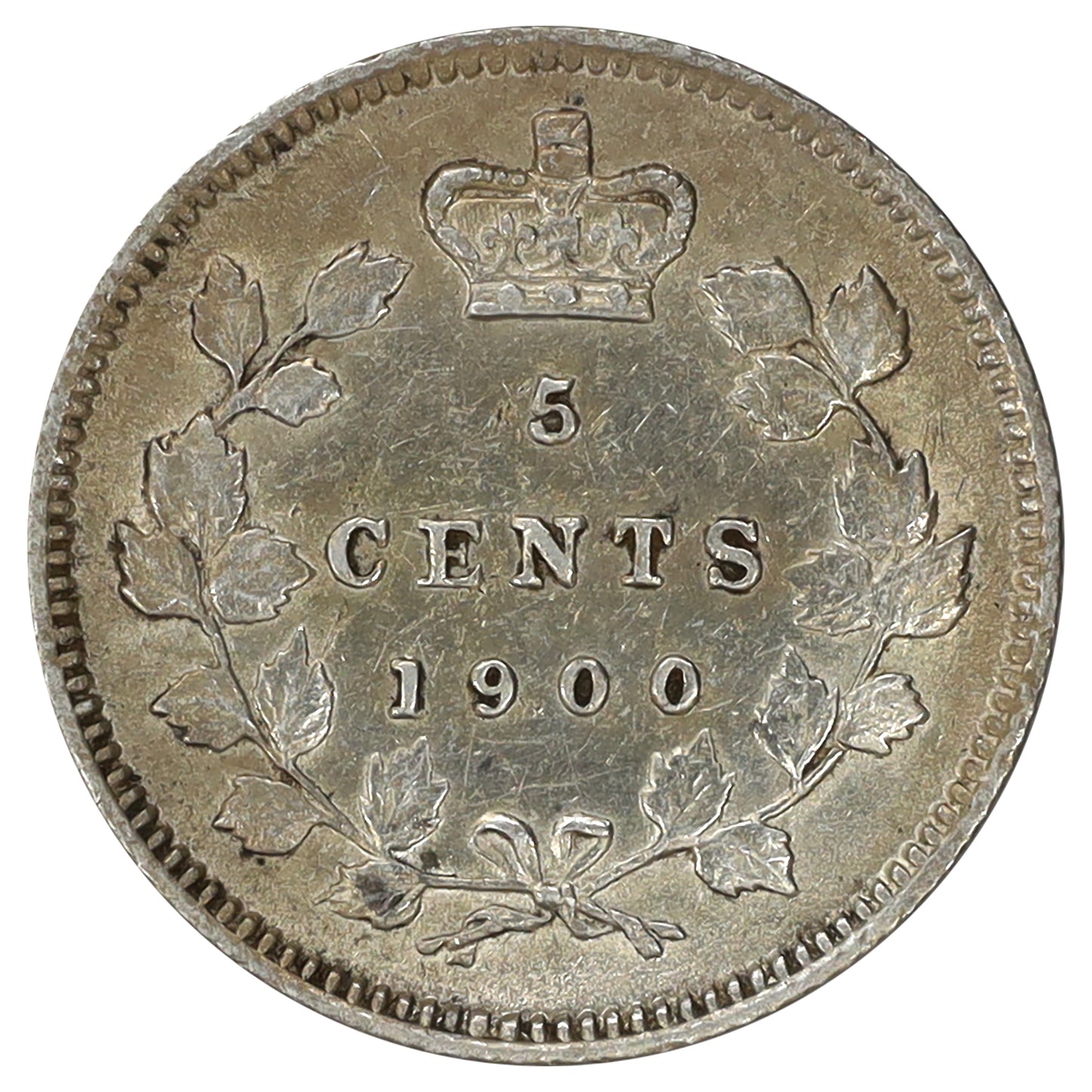 1900 Oval 0's Canada 5-cents EF-AU (EF45) Nick
