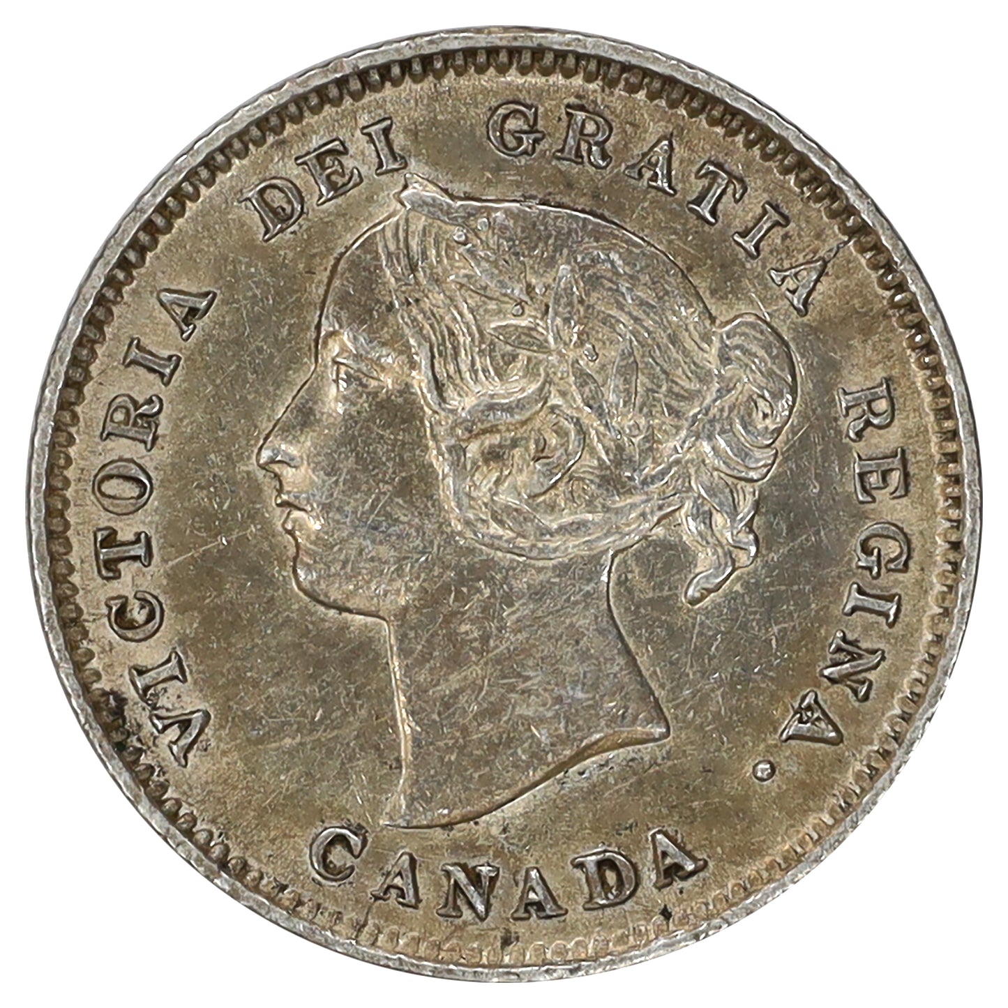 1900 Oval 0's Canada 5-cents EF-AU (EF45) Nick