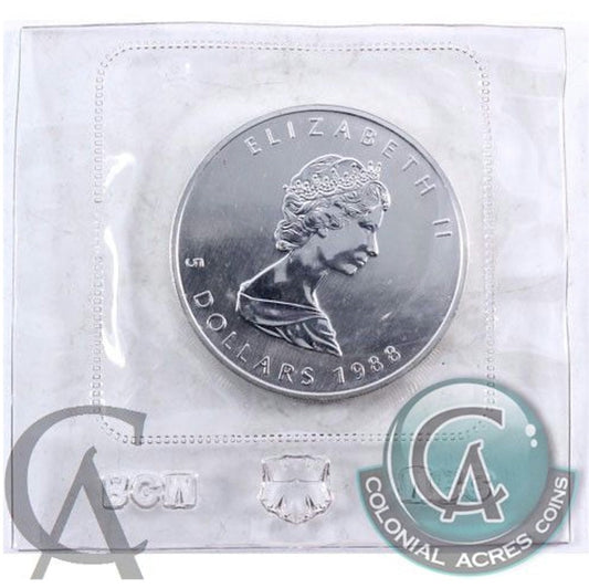 1988 Canada 1oz Silver Maple Leaf SEALED (No Tax) May be lightly toned