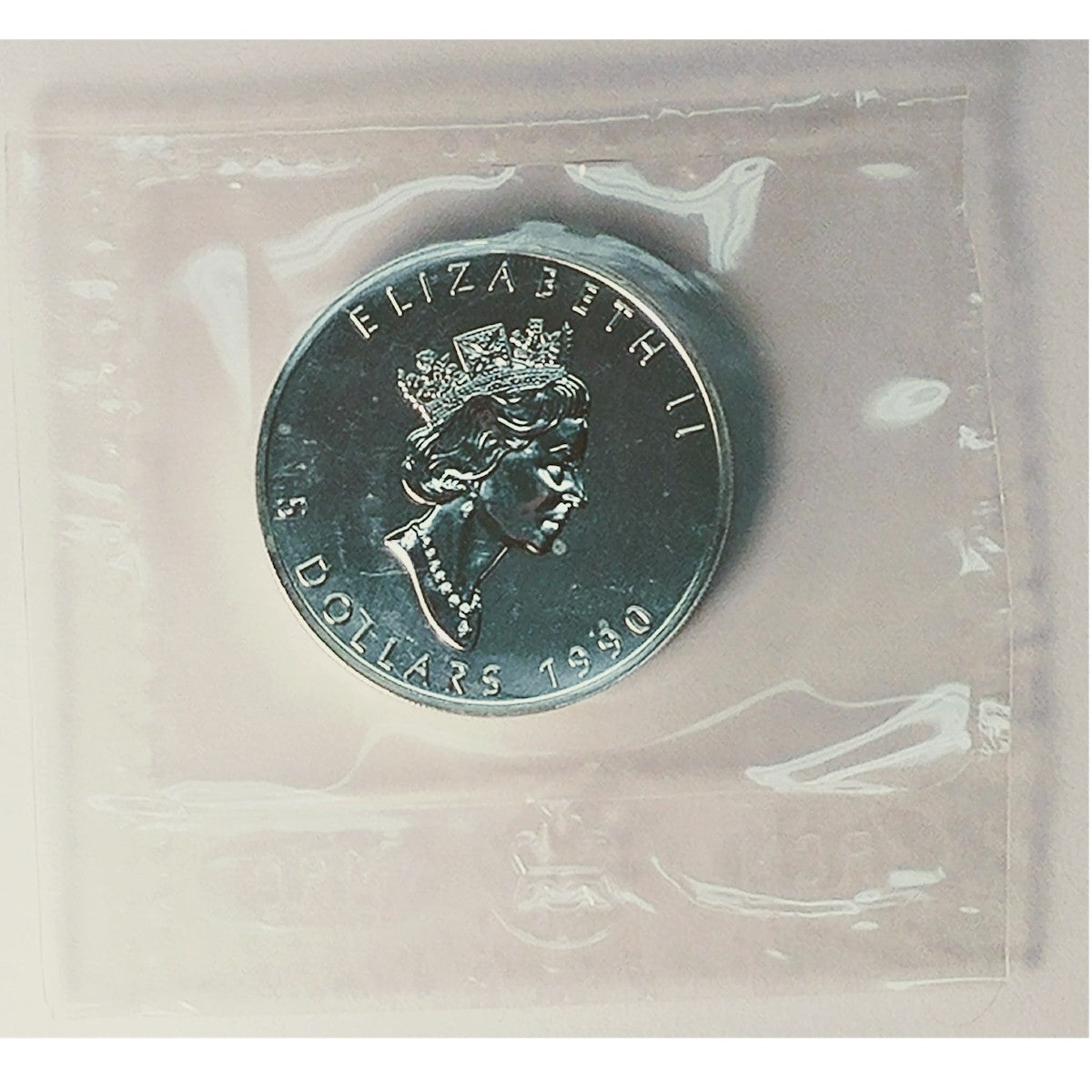 1990 Canada 1oz Silver Maple Leaf SEALED (No Tax) May be lightly toned