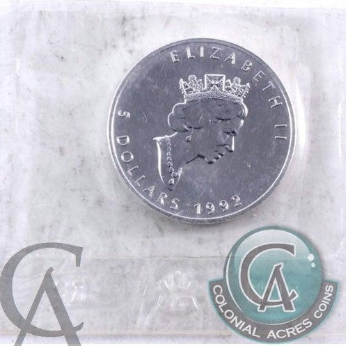 1992 Canada $5 1oz Silver Maple Leaf SEALED (No Tax) Light Toning/Spots