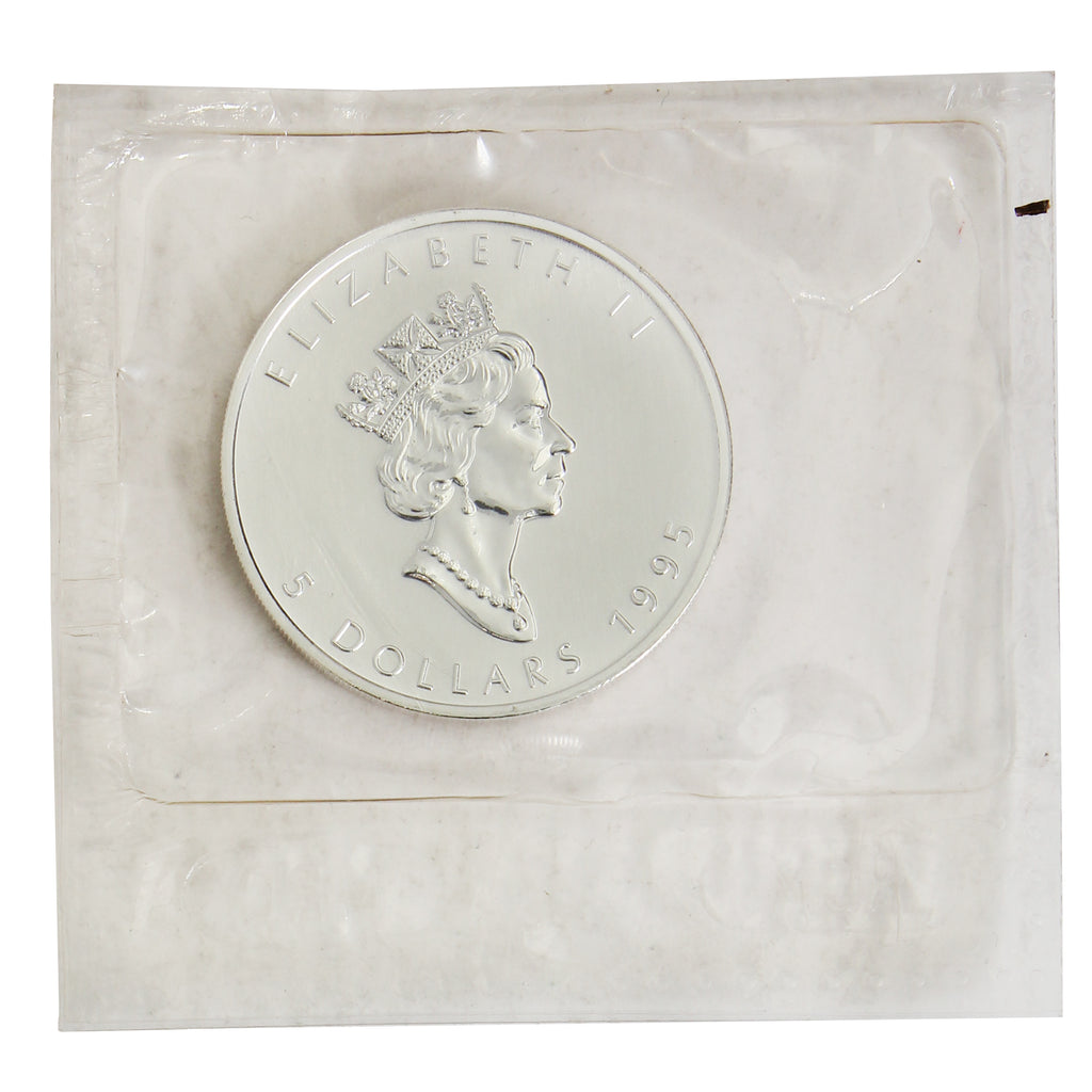 1995 Canada 1oz. Silver Maple Leaf SEALED (No Tax) May be lightly toned