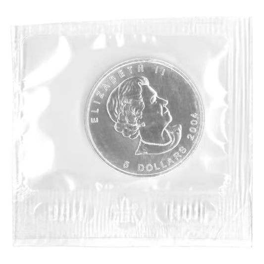 2004 Canada $5 1oz .9999 Silver Maple Leaf SEALED (No Tax) Light Tone Spot