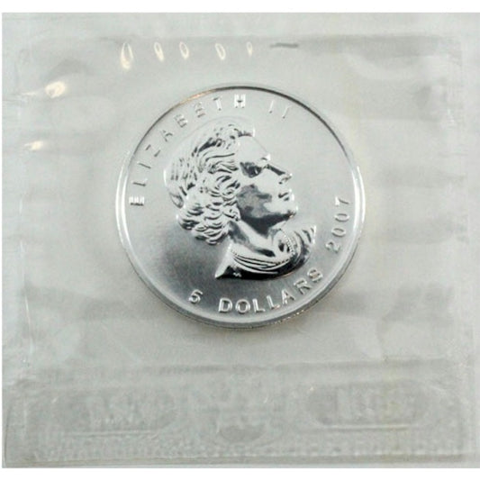2007 Canada $5 1oz Silver Maple Leaf SEALED (No Tax) May be lightly toned