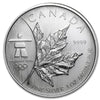 2008 Olympic $5 Commemorative 1oz Silver Maple Leaf (No Tax) May be lightly toned