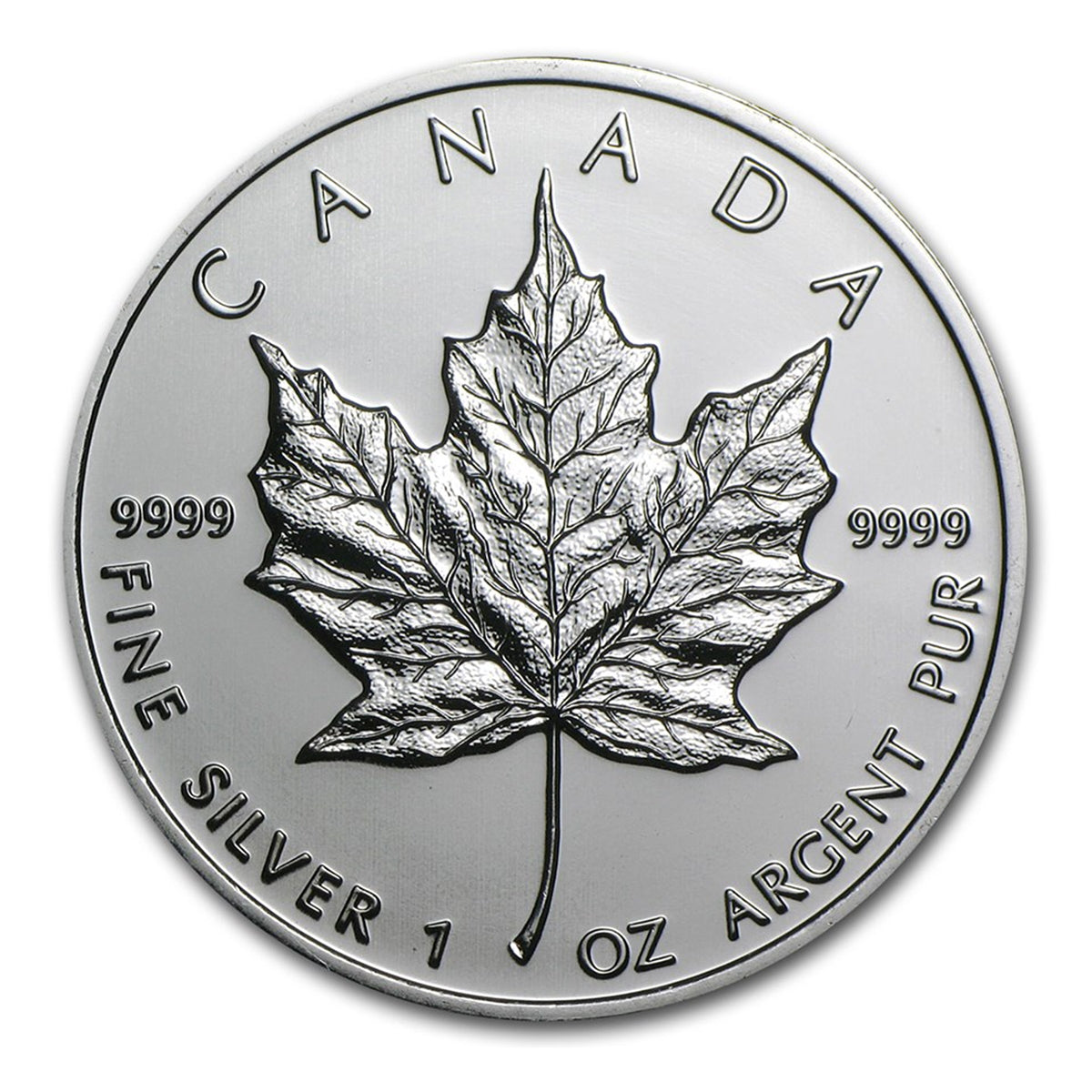 2009 Canada $5 1oz. Silver Maple Leaf (No Tax) WITH CAPSULE (may have light toning)