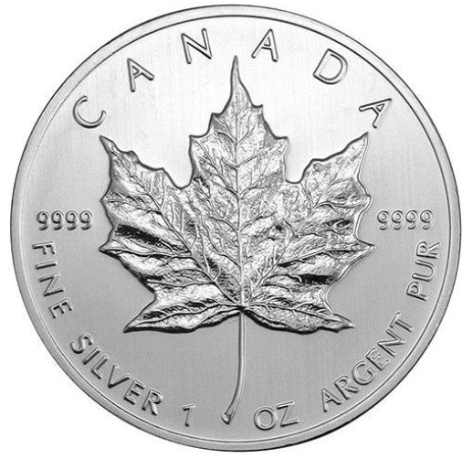 2012 Canada $5 1oz. Silver Maple Leaf (No Tax) WITH CAPSULE (lightly toned)