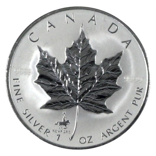 1998 Canada $5 RCMP Privy 1oz .9999 Silver Maple (No Tax) COIN ONLY - Flaws